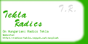 tekla radics business card